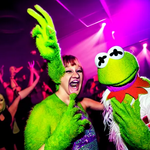 Image similar to muppet rave, club photography