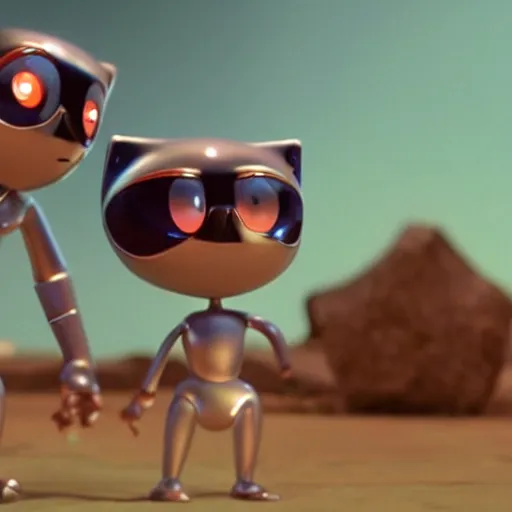 Prompt: promotional movie still nanorobots ( ( cat ) ) 1 million into the future ( 1 0 0 2 0 2 2 ad ). the nanorobots are cute but deadly. they like disco music and dancing in spacesuits. cinematic lighting, dramatic lighting. dramatic lighting. fantasia ( 1 9 4 0 ), pixar, kubrick, ue 5, 3 d