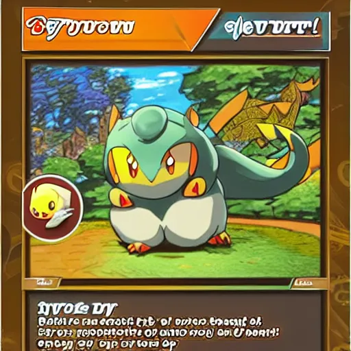 Prompt: a card of a new pokemon online trade card game. , card game , design, card , art station