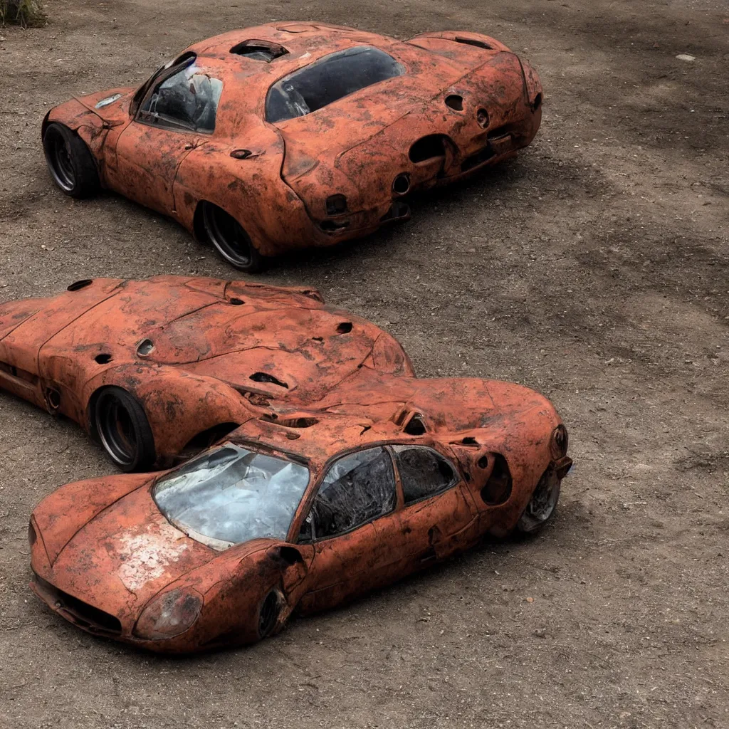 Prompt: rusty supercar