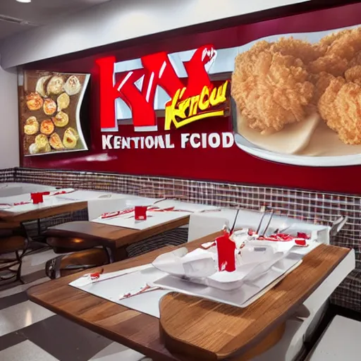 Prompt: kentucky fried chicken, professional food photography in kfc restuarant