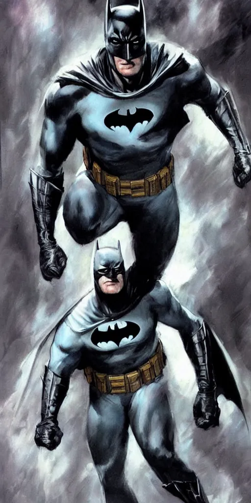 Prompt: full body batman character design by gabriele dell'otto