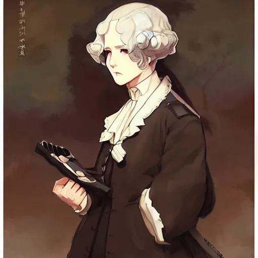 Prompt: george washington as an anime girl by krenz cushart and mucha and akihito yoshida and greg rutkowski, nier : automata inspired,