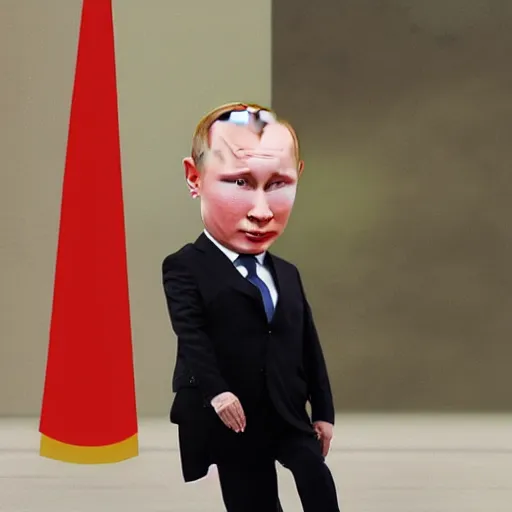 Prompt: Sad baby putin, in need of a diaper change, throwing a tantrum, soviet aesthetic, caricature