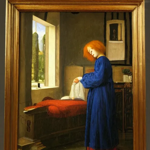 Image similar to preraphaelite painting of a doctor in a country house