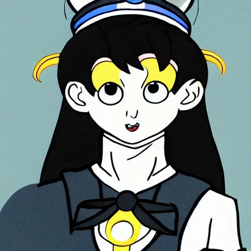 Prompt: Brian Molko dressed as Sailor Moon