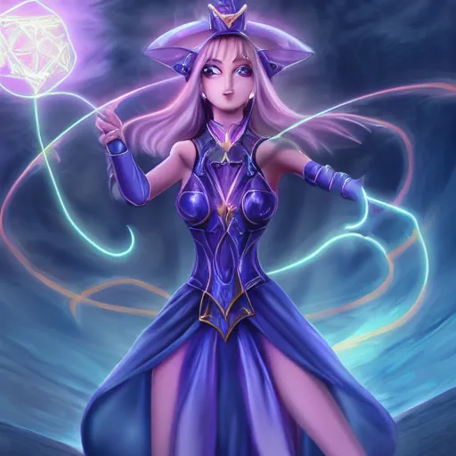 Image similar to beautiful dark magician girl, full body, mystical, ultra detailed, 4k