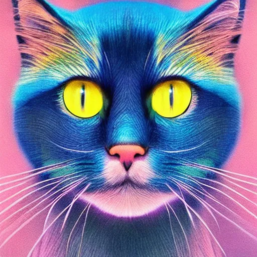 Prompt: symmetry!! portrait of beautiful ragdoll cat, long cat hairs, big cat eyes, colorful lighting, hyperrealistic, trending on pixiv fanbox, style of marvel cinematic universe