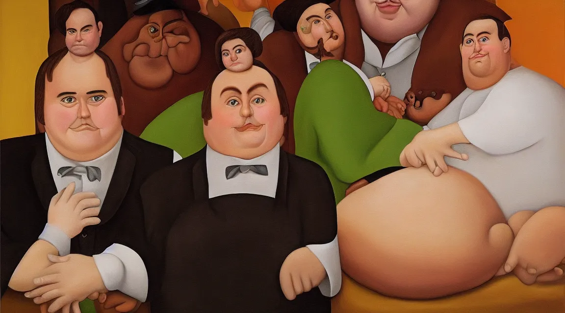 Image similar to portrait of Linus Torvalds painted by fernando botero