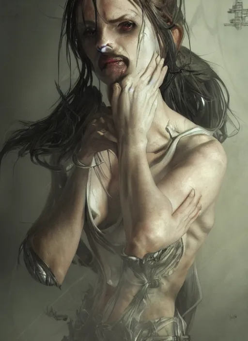 Prompt: horror commander, physically accurate, moody dynamic lighting, very very intricate, very very elegant, highly detailed, digital painting, artstation, HR GIGER, Hieronymus Bosch, Francis Bacon, concept art, smooth, very beautiful, sharp focus, illustration, art by artgerm and greg rutkowski and alphonse mucha