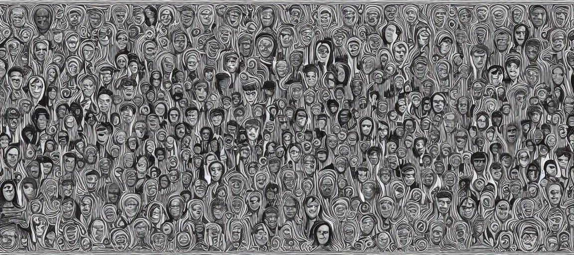 Image similar to symmetry! portrait of multiple human silhouettes, laughing posing meeting, video, sound, text, graphics, mooc, organic and intricate, elegant, highly detailed, concept art, smooth lines, sharp focus, illustration, shadows, drawn with thin colored pencils on white, 8 k