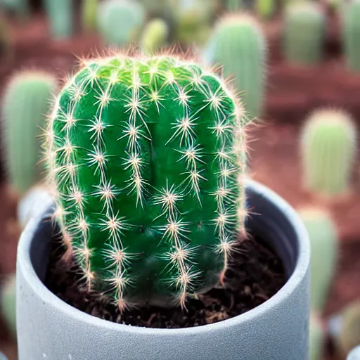 Prompt: a close up of a cactus in a pot, a stock photo by boetius adamsz bolswert, featured on pexels, auto - destructive art, depth of field, trypophobia, made of vines