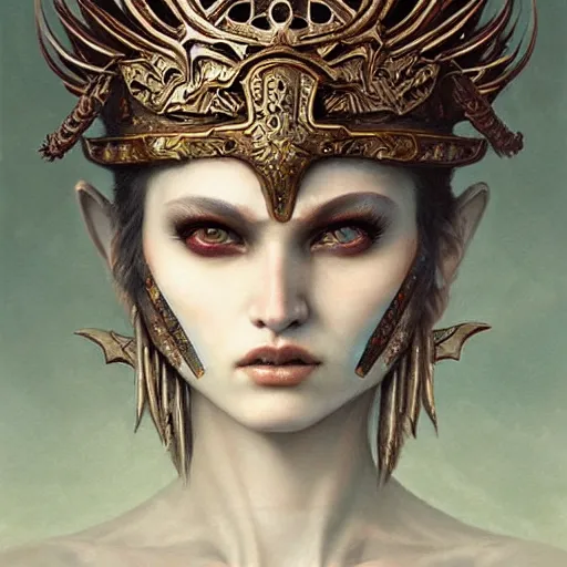 Image similar to porcelain in full warrior armor, soft painting of a curiosities harmonious carnival, perfectly detailed, symmetrical accurate intricate sensual features, highly detailed, artstation, sharp focus, tom bagshaw