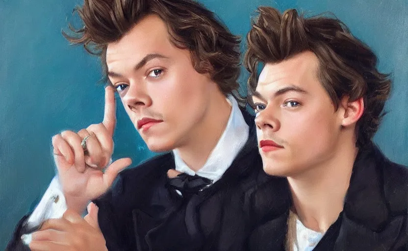 Image similar to Harry Styles. By Konstantin Razumov, highly detailded