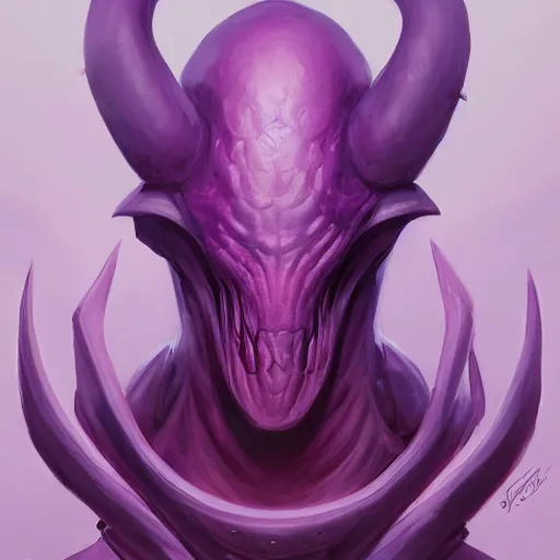 Image similar to portrait purple mind flayer, official fanart behance hd artstation by jesper ejsing