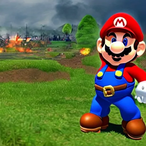 Image similar to mario in the world war two battlefields