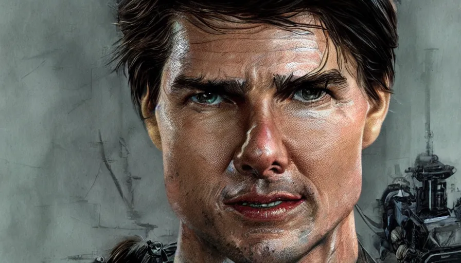 Image similar to Tom Cruise is Bishop from Aliens, hyperdetailed, artstation, cgsociety, 8k