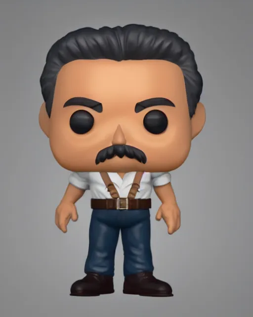 Image similar to full body 3d render of joseph stalin as a funko pop, studio lighting, white background, blender, trending on artstation, 8k, highly detailed