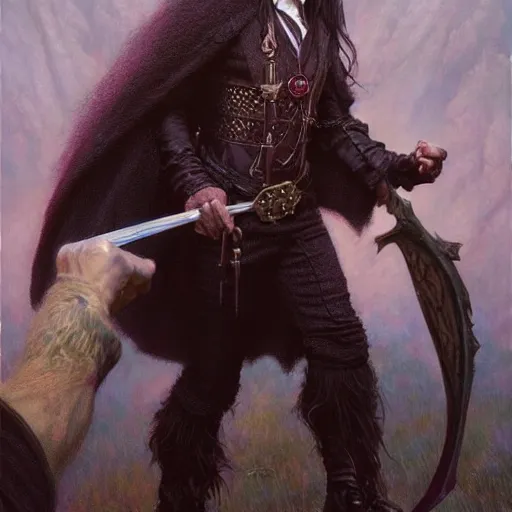 Prompt: nick cave as a fantasy D&D character, art by Donato Giancola and Bayard Wu, digital art, trending on artstation, 4k