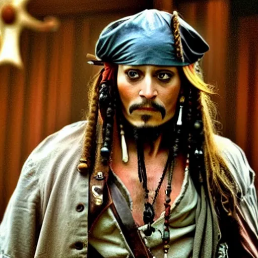 Prompt: Robert de Niro as captain jack Sparrow