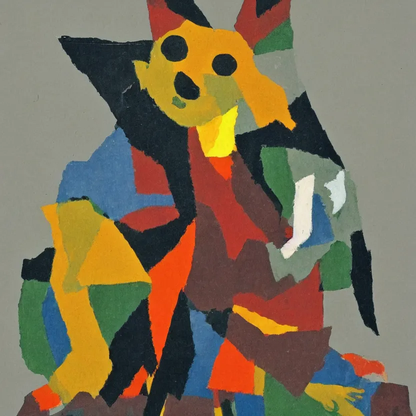 Prompt: a young wolf, by Ezra Jack Keats