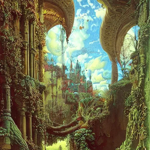 Image similar to paint surrealist 👁🏰🍄, ferdinand knab