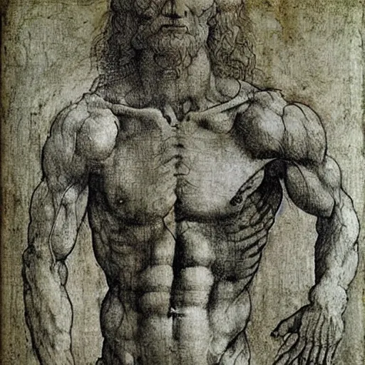 Prompt: Leonardo da Vinci anatomy study,masterpiece