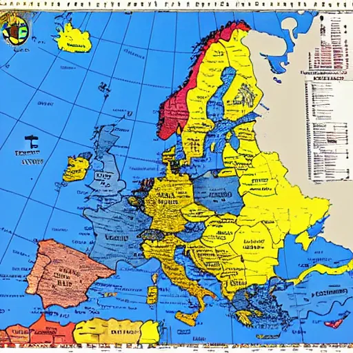 Prompt: map of world war 1 europe