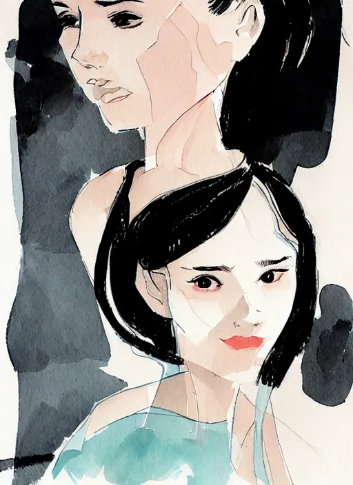 Image similar to portrait of a pretty young lady by dustin nguyen