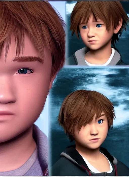 Image similar to haley joel osment realistic sora from kingdom hearts