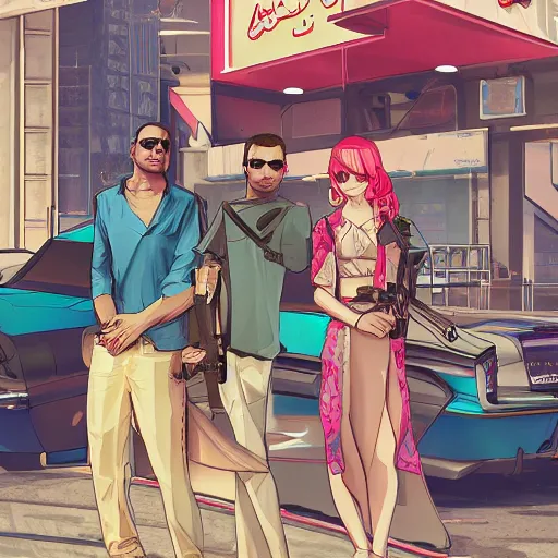 Prompt: gta : dubai, by hidari