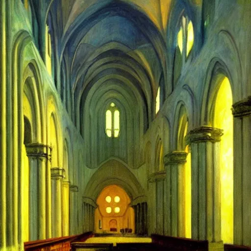 Image similar to a flooded cathedral, film still by edward hopper, by Bosch, by klimt, art noveau, highly detailed, strong lights, liminal, eerie, Bright pastel colors