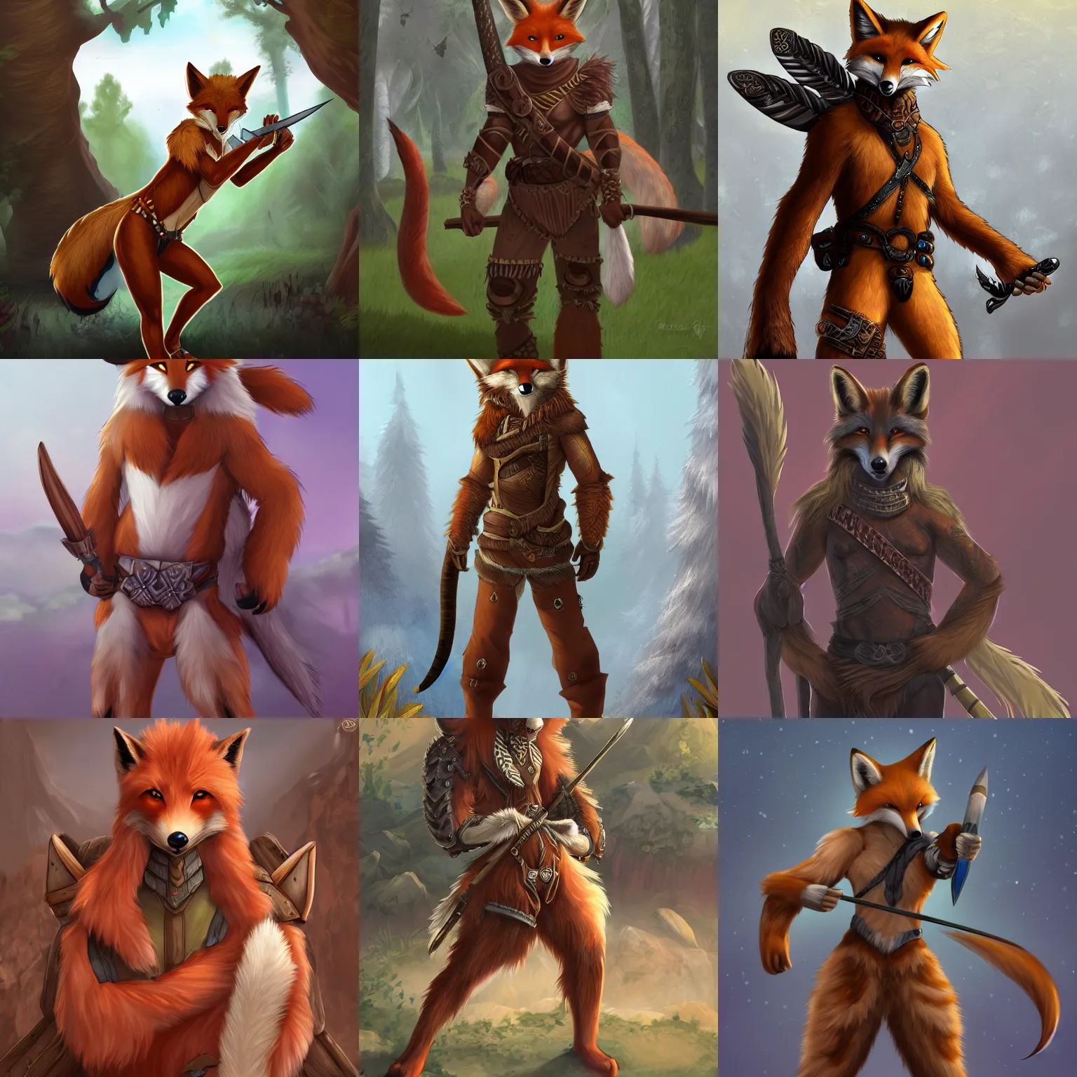 Prompt: award-winning extremely detailed FurAffinity fantasy anthro furry anthro art of a handsome cute male natural warrior fox with a long tail, 4k, trending on FurAffinity