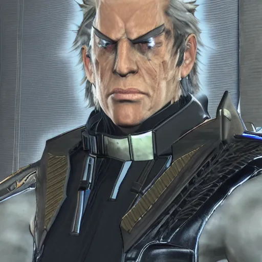 Prompt: Senator Armstrong from Metal Gear Rising: Revengeance in the Senator Chamber