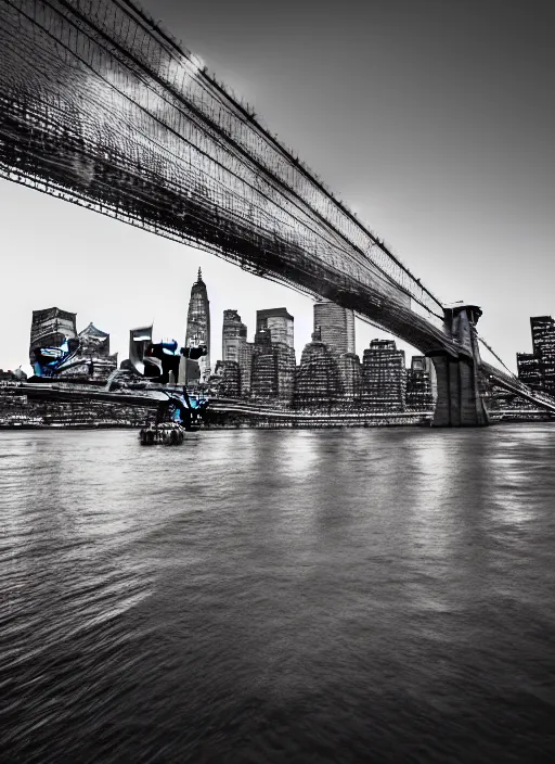 Image similar to beautiful brooklyn bridge photography award winning cinematography