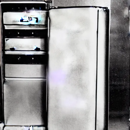 Prompt: a person reincarnated as a refrigerator