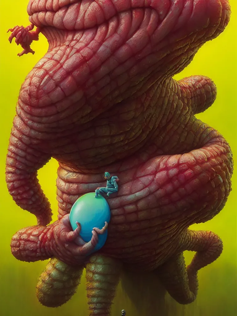 Image similar to hyperrealistic rendering, fat smooth john carpenter flesh monster spongebob by donato giancola and greg rutkowski and wayne barlow and zdzisław beksinski, product photography, action figure, sofubi, studio lighting, colored gels, colored background