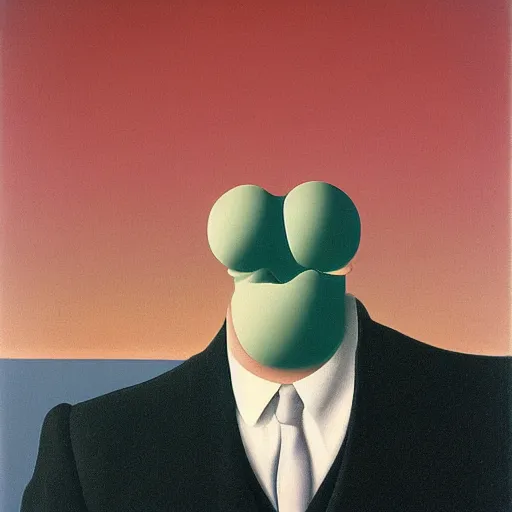 Image similar to the problem of evil, philosopy, by magritte