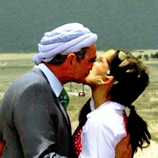 Image similar to george bush kissing osama bin laden