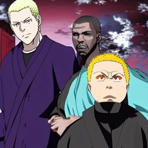 Image similar to kanye west in jujutsu kaisen anime