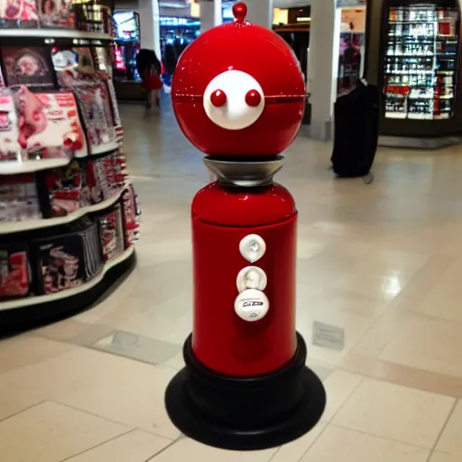 Prompt: Tom Servo at the mall