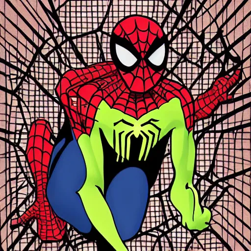 Image similar to spiderman dwight shrute by angel medina