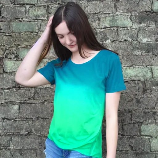 Prompt: green blue ((ombre)) t shirt