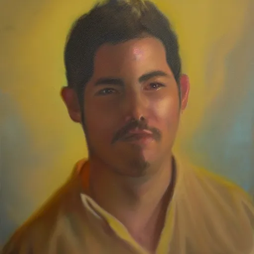 Prompt: Oil painting portrait of a Among Us character