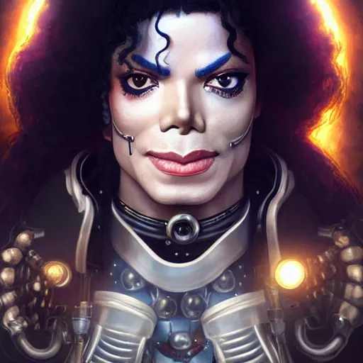 Image similar to cyborg michael jackson with a steampunk elepant, anatomy, bathed in light, highly detailed, photorealistic, artstation, smooth, sharp focus, illustration, unreal engine 5, 8 k, art by artgerm and greg rutkowski and edgar maxence