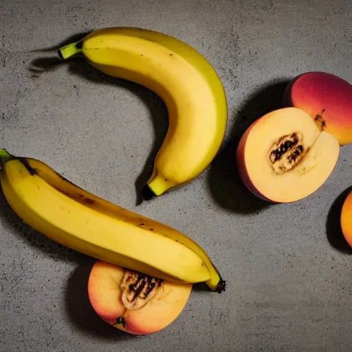 Image similar to a hybridisation of a banana and a peach