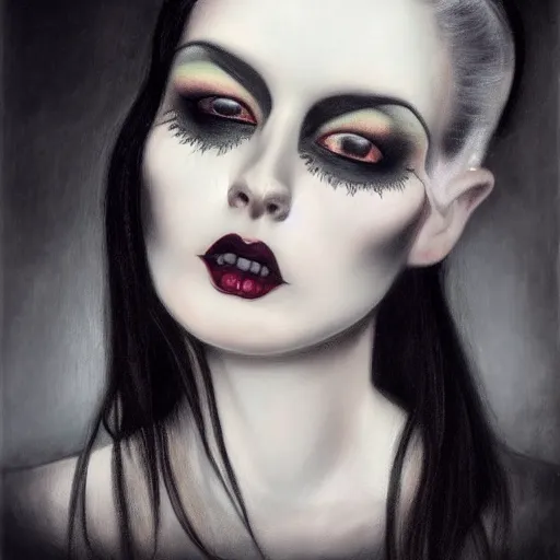 Image similar to pale goth beauty, hyperrealism