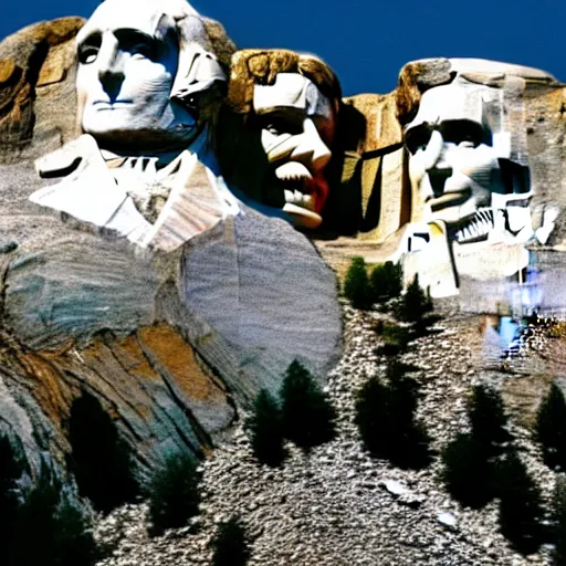 Prompt: photo of barack obama on mount rushmore, cinestill, 8 0 0 t, 3 5 mm, full - hd