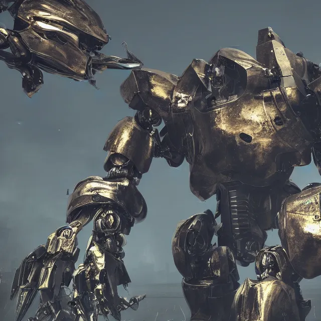 Image similar to mecha robot boss in dark souls, dark cinematic, volumetric, realistic, 3 d render, cinematic lighting, ray tracing, cinematic, unreal engine 5, unreal engine render, octane render, hyper realistic, photo, 8 k