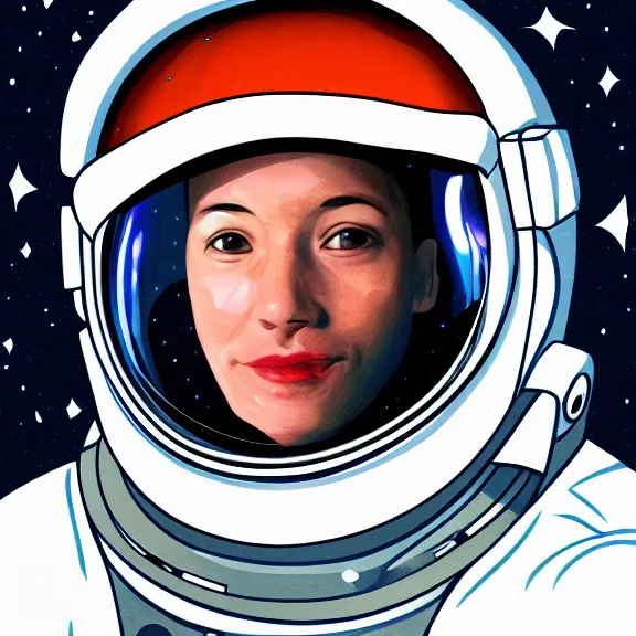 Prompt: portrait of an AI astronaut, tomato head